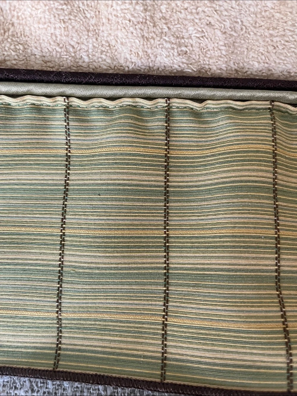Tommy Bahama Home VTG embroidered monogram initials TB striped trim 100% cotton